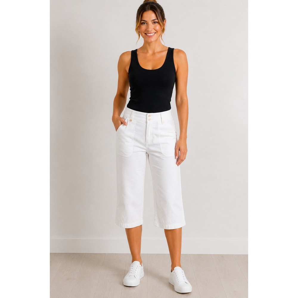 Express Classic White Stretch Capri Pants - Women's 12 EUC